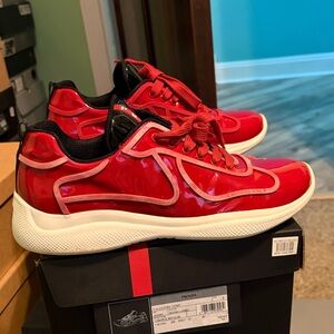 Prada Glossy Red Sneakers